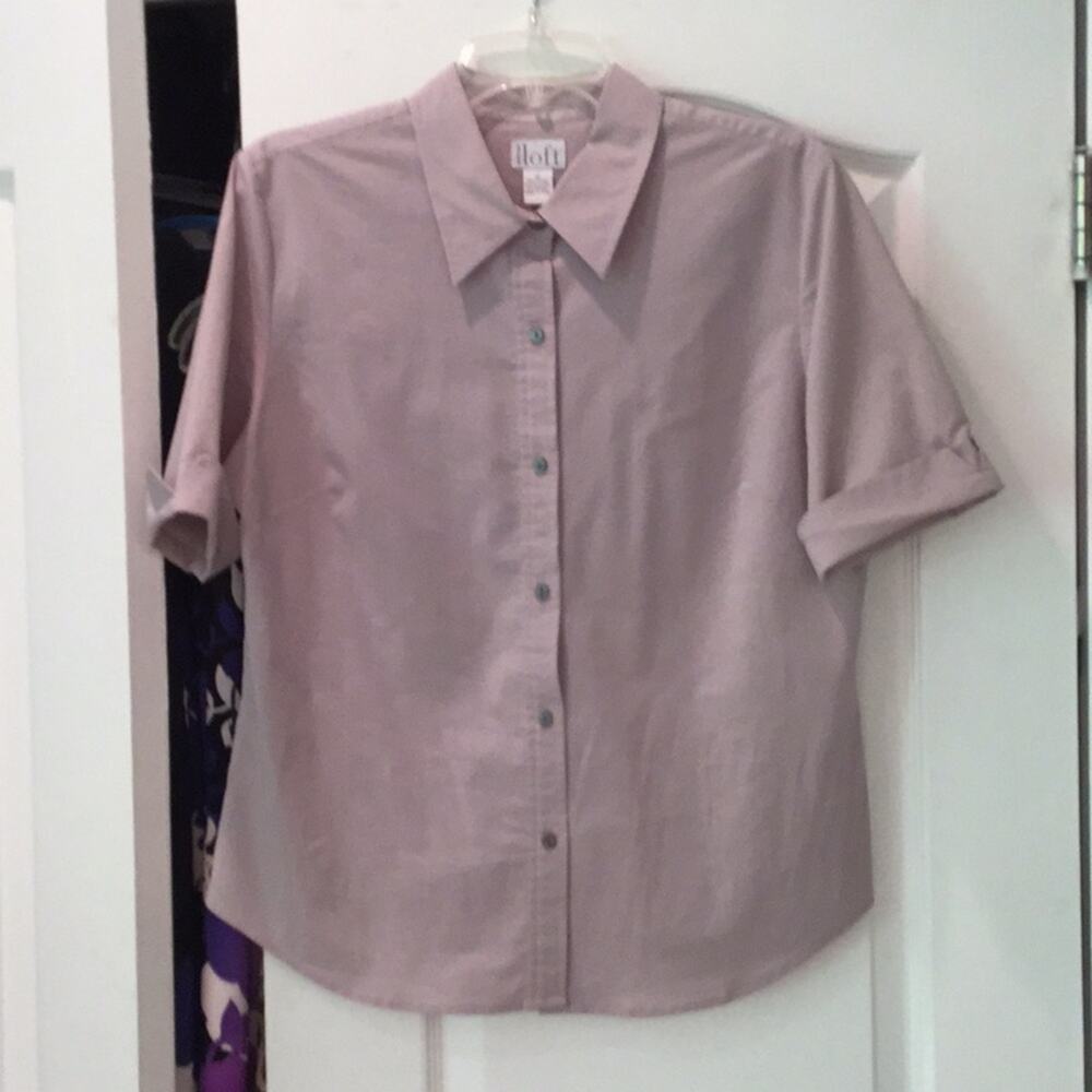 Loft mauve 12 stretch fitted blouse worn once